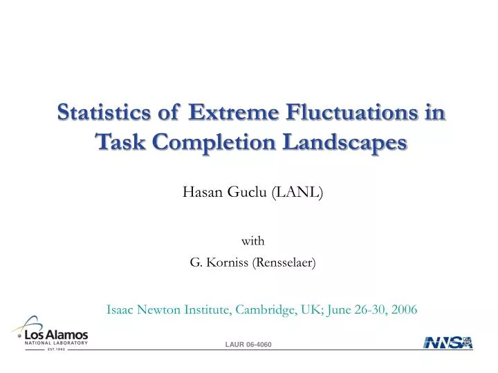 statistics of extreme fluctuations in task completion landscapes