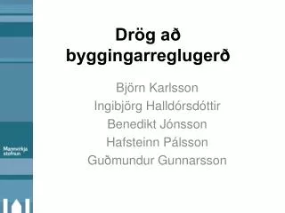 dr g a byggingarregluger