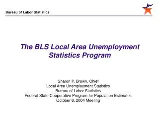 The BLS Local Area Unemployment Statistics Program