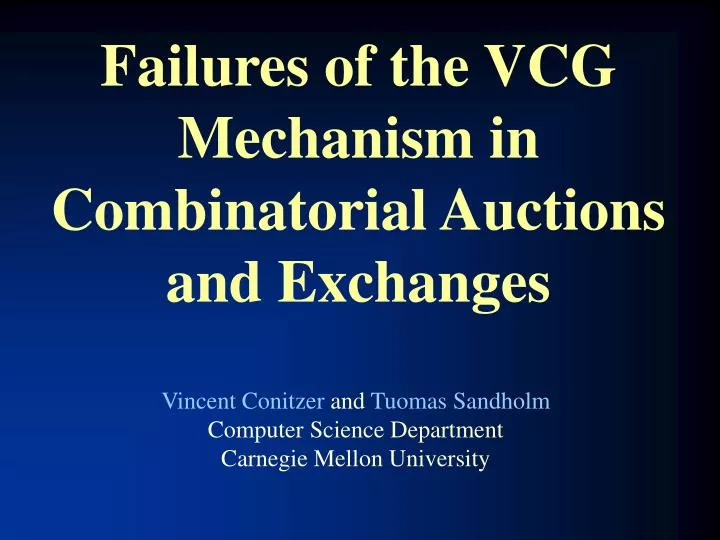 failures of the vcg mechanism in combinatorial auctions and exchanges