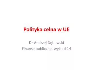 polityka celna w ue