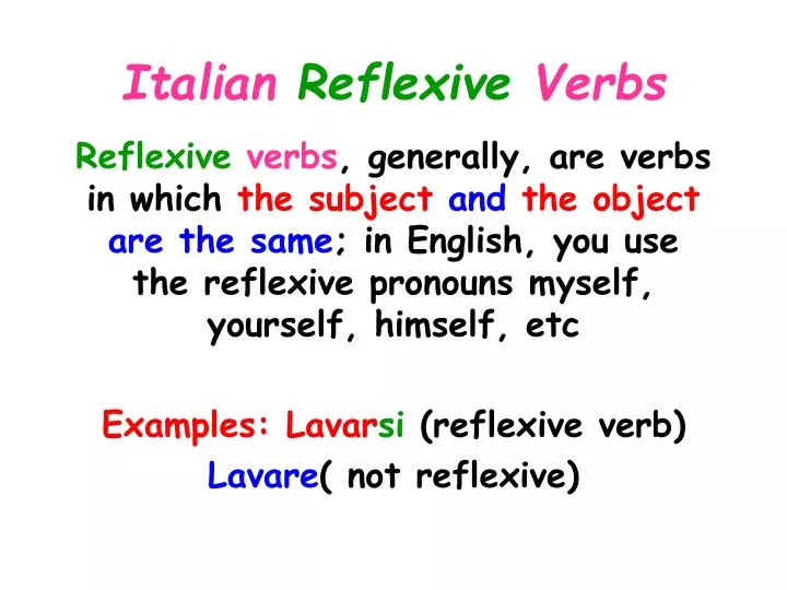 italian reflexive verbs