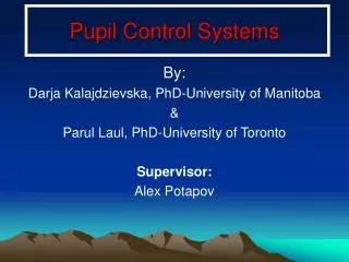 Pupil Control Systems