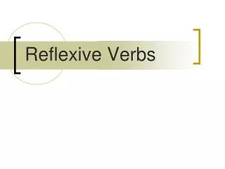reflexive verbs