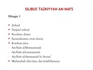 silibus tazkiyyah an nafs