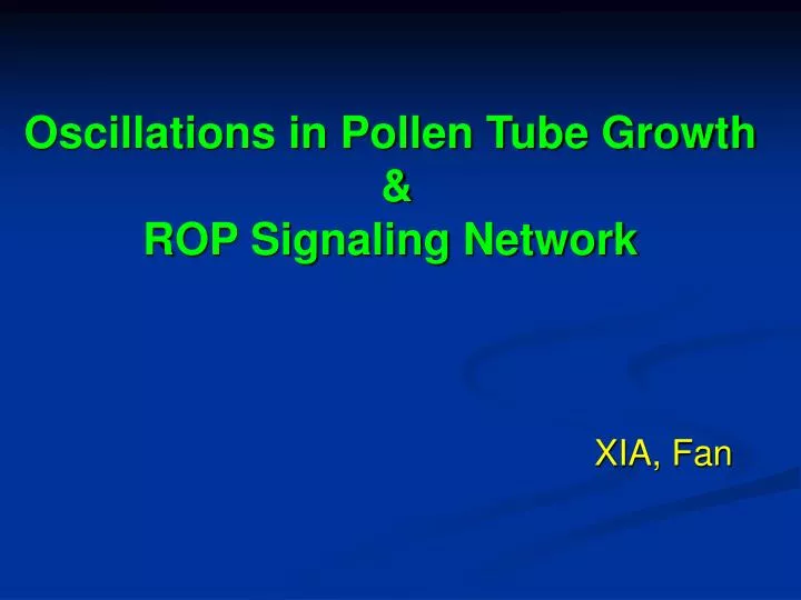 oscillations in pollen tube growth rop signaling network