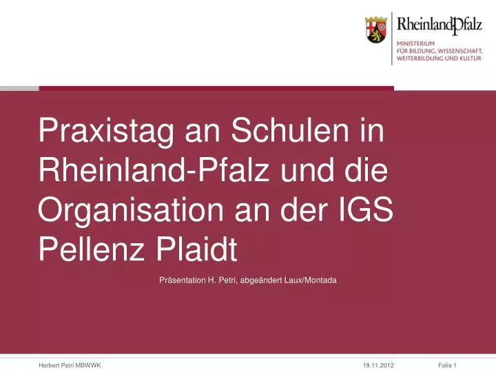 praxistag an schulen in rheinland pfalz und die organisation an der igs pellenz plaidt