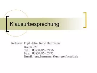 klausurbesprechung
