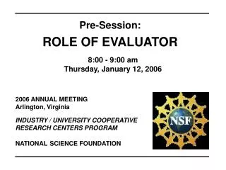 2006 ANNUAL MEETING Arlington, Virginia