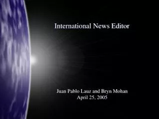International News Editor