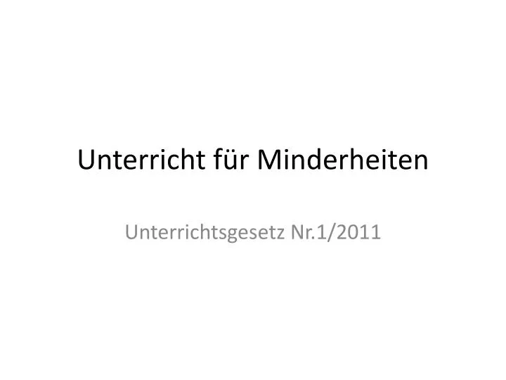 unterricht f r minderheiten