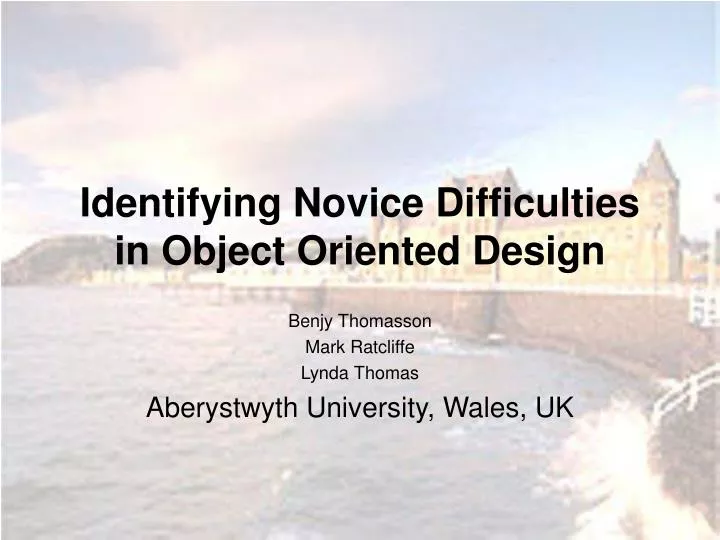 identifying novice difficulties in object oriented design