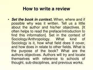 How to write a review