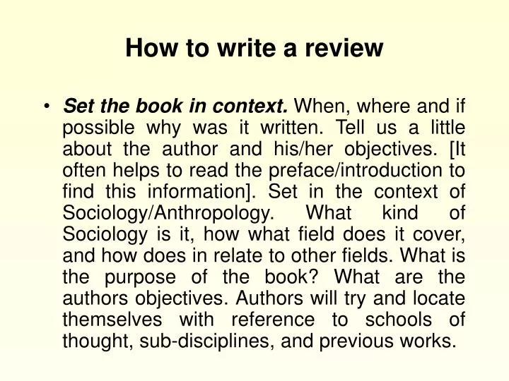how to write a review