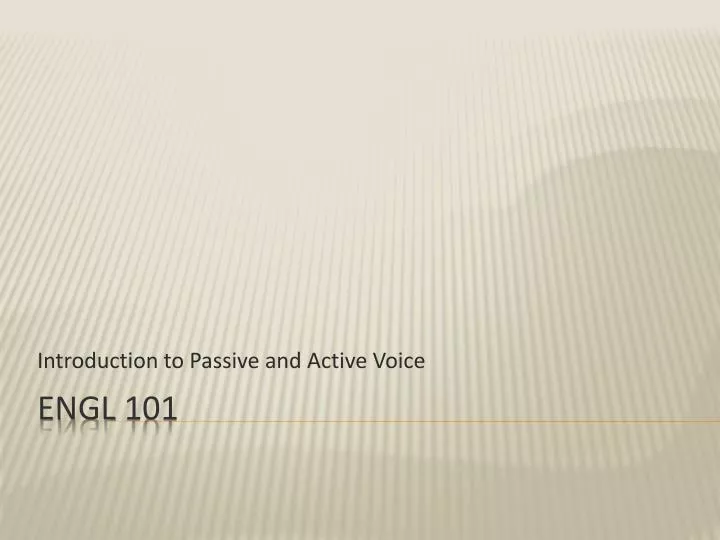 introduction to passive and active voice