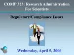 Regulatory/Compliance Issues - slide 1