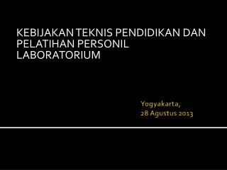 kebijakan teknis pendidikan dan pelatihan personil laboratorium