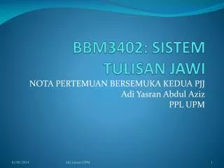bbm3402 sistem tulisan jawi