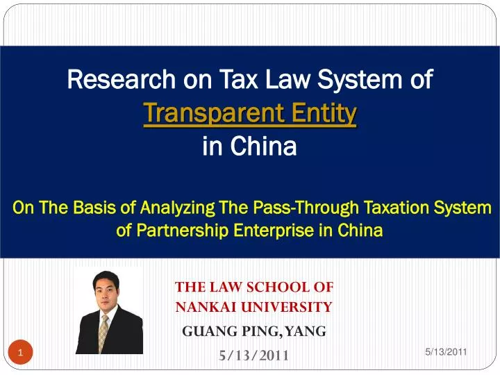 the law school of nankai university guang ping yang 5 13 2011