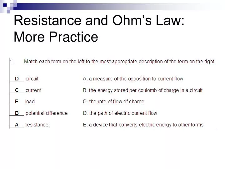 resistance and ohm s law more practice