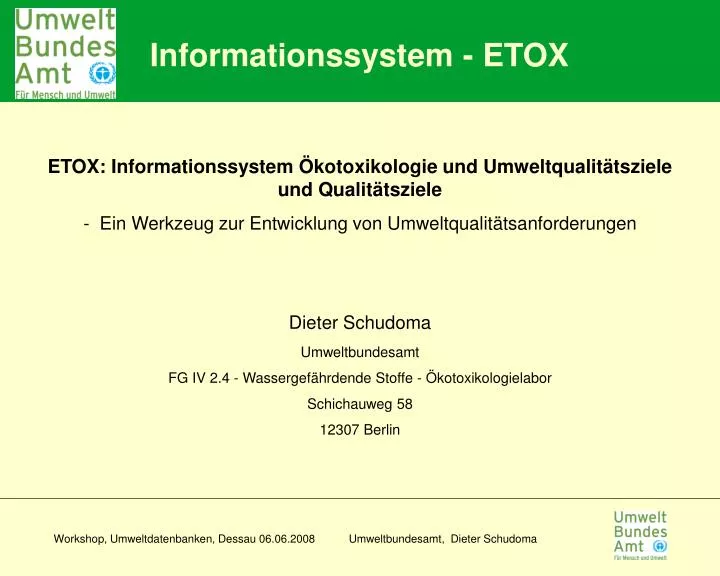 informationssystem etox