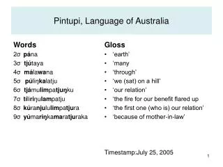 Pintupi, Language of Australia
