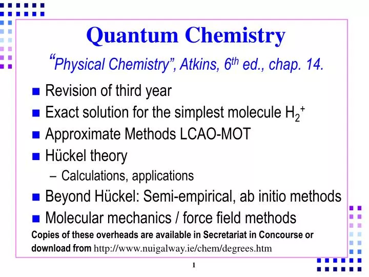 quantum chemistry physical chemistry atkins 6 th ed chap 14