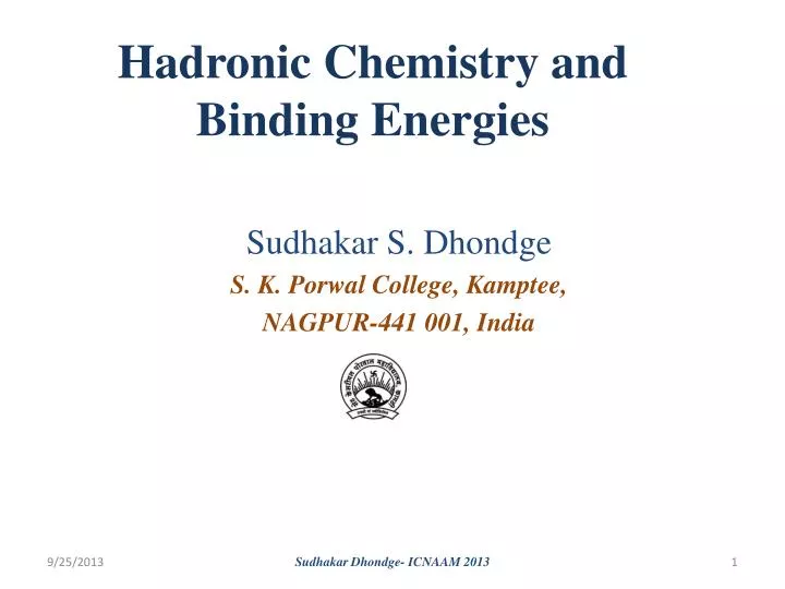 hadronic chemistry and binding energies