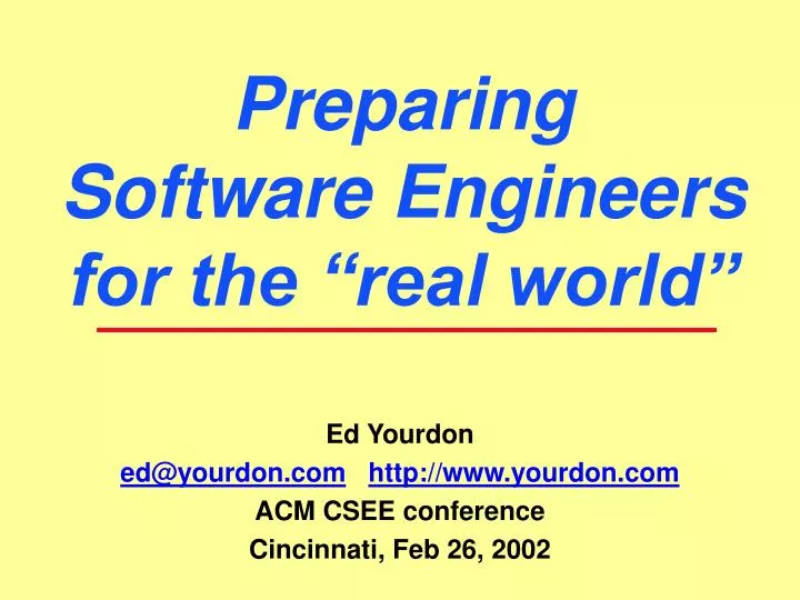 preparing software engineers for the real world