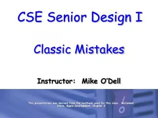 Classic Mistakes