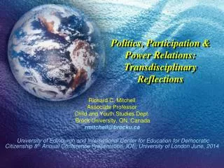 Politics, Participation &amp; Power Relations: Transdisciplinary Reflections