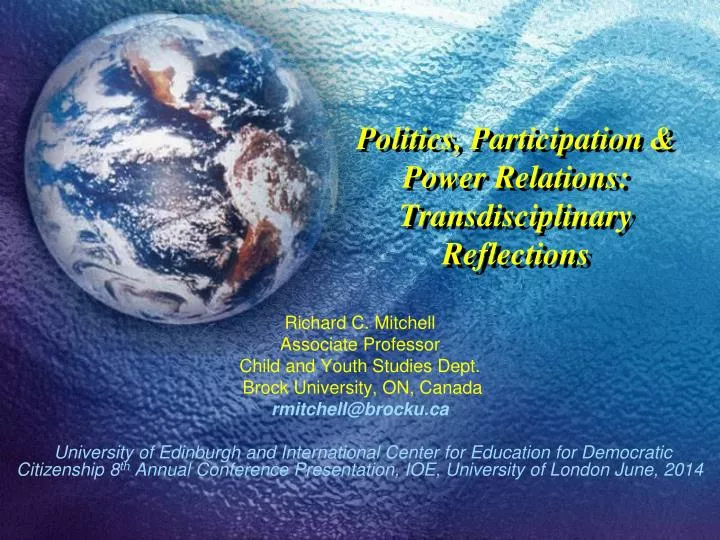 politics participation power relations transdisciplinary reflections