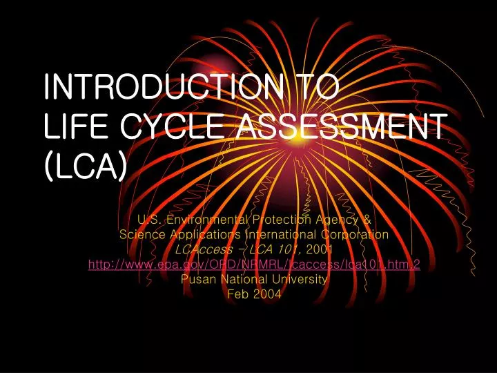 introduction to life cycle assessment lca