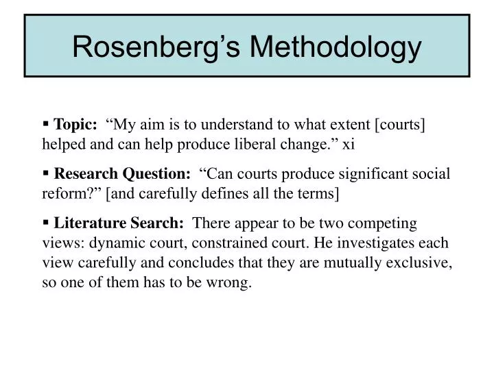 rosenberg s methodology