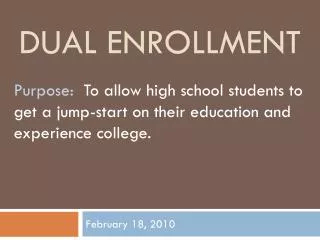 dual enrollment