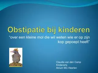 obstipatie bij kinderen