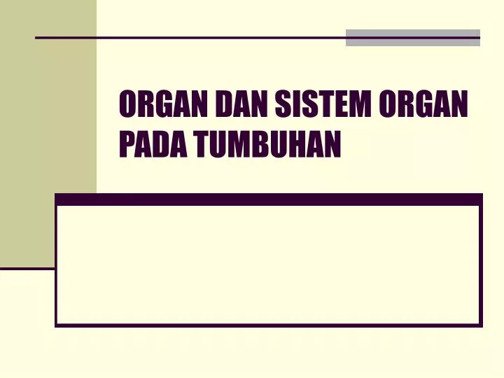 organ dan sistem organ pada tumbuhan