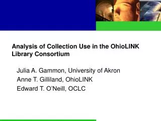 Analysis of Collection Use in the OhioLINK Library Consortium