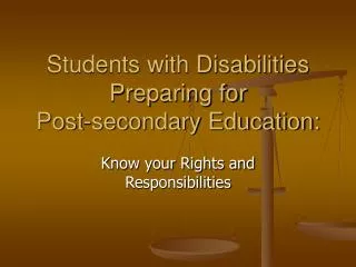 Students with Disabilities Preparing for Post-secondary Education: