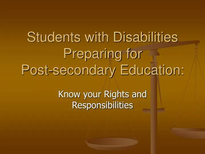 students with disabilities preparing for post secondary education