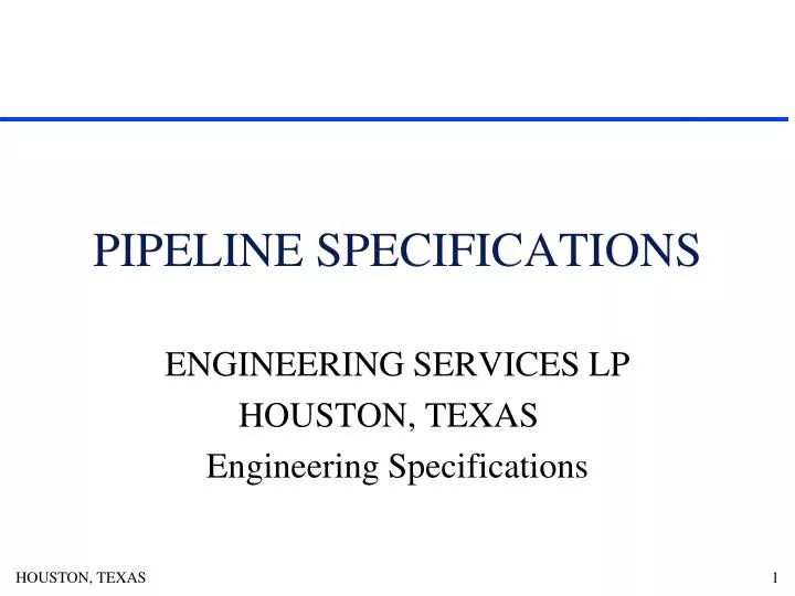 pipeline specifications