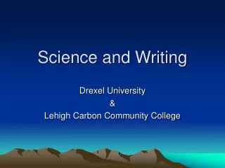 Science and Writing