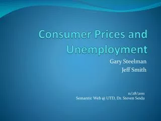 Consumer Prices and Unemployment