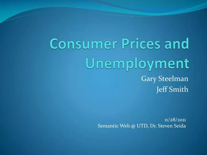 consumer prices and unemployment