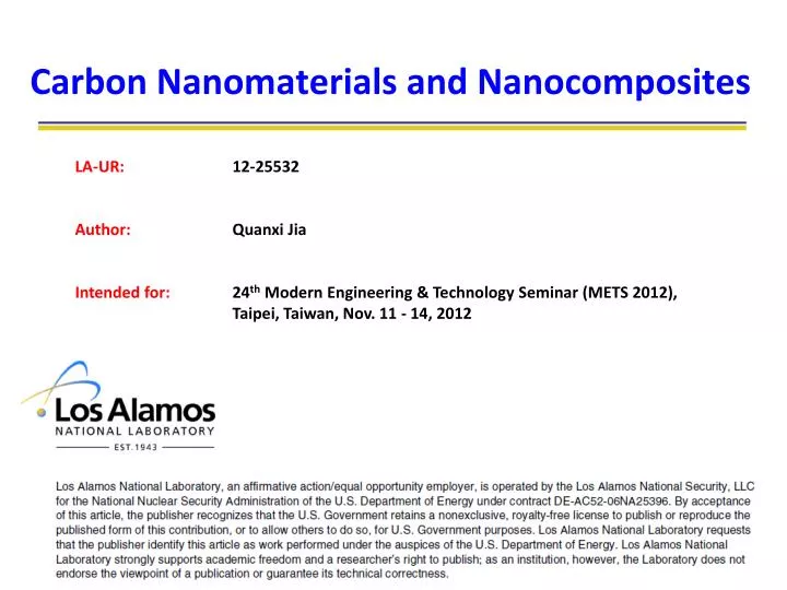 carbon nanomaterials and nanocomposites
