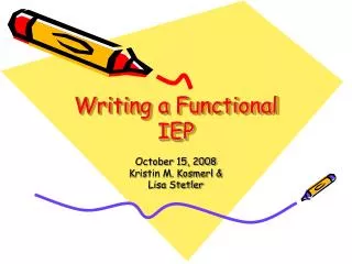 Writing a Functional IEP