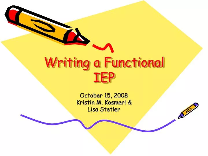 writing a functional iep