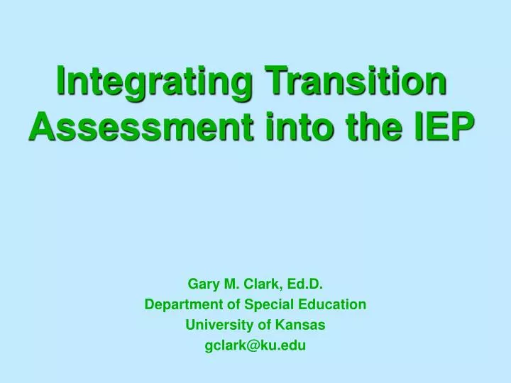 integrating transition assessment into the iep