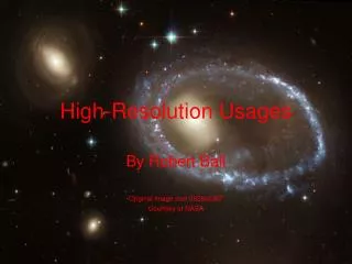 High-Resolution Usages