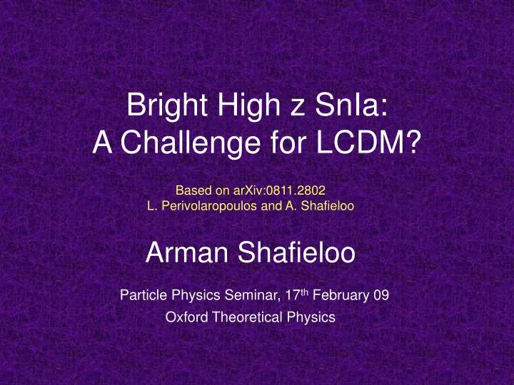 bright high z snia a challenge for lcdm